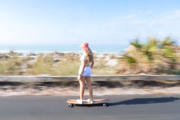 Girl on a Longboard