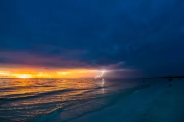 Nokomis Beach: Lightning at Sunset