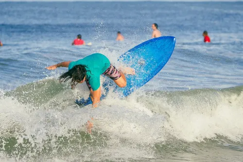 North Jetty, Ida: Blue Surfboard