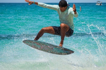 Gerardo Valencia Catching Air at North Jetty Beach