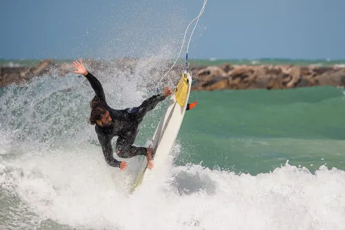 South Jetty: Surfer