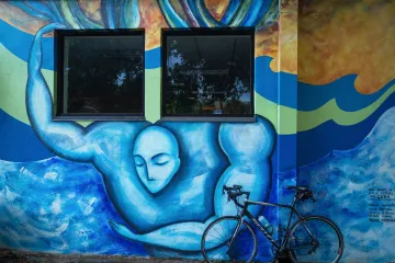 Blue Mural in Downtown Sarasota