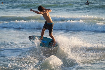 20220419 Surf/Skim Afternoon + Evening @ South Jetty