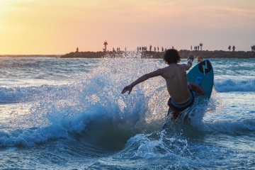 20220419 Surf/Skim Afternoon + Evening @ South Jetty