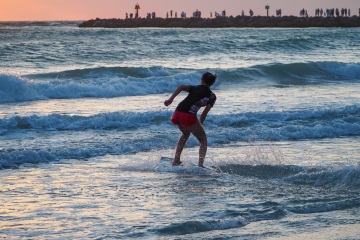 20220419 Surf/Skim Afternoon + Evening @ South Jetty