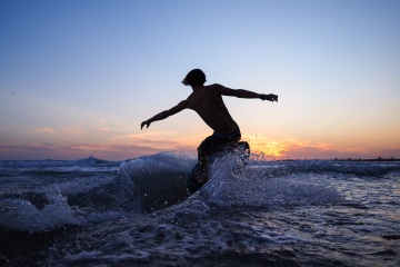 20220419 Surf/Skim Afternoon + Evening @ South Jetty