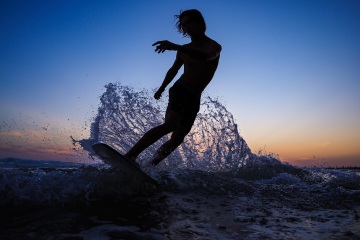 20220419 Surf/Skim Afternoon + Evening @ South Jetty